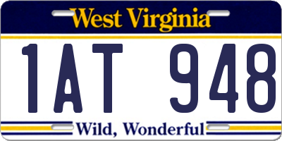 WV license plate 1AT948