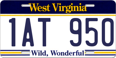 WV license plate 1AT950