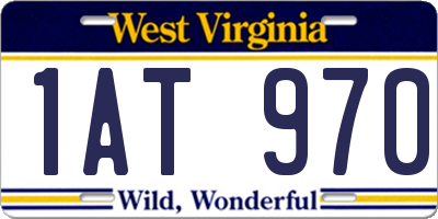 WV license plate 1AT970