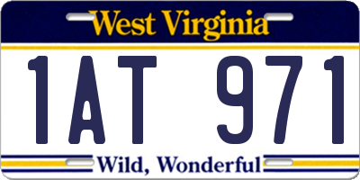 WV license plate 1AT971