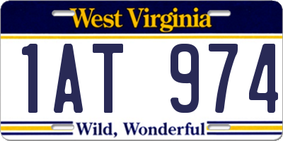 WV license plate 1AT974