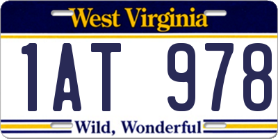 WV license plate 1AT978