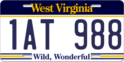 WV license plate 1AT988