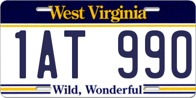 WV license plate 1AT990