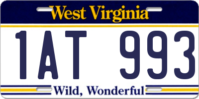 WV license plate 1AT993