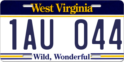 WV license plate 1AU044
