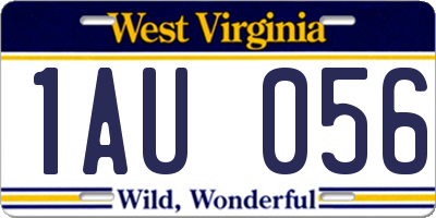 WV license plate 1AU056