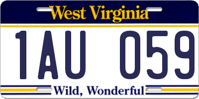 WV license plate 1AU059
