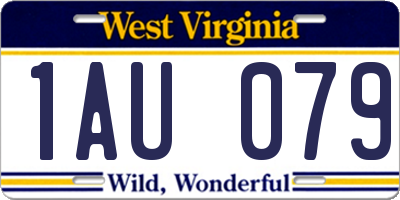 WV license plate 1AU079