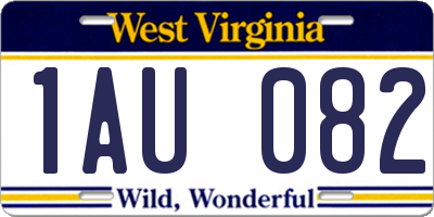 WV license plate 1AU082