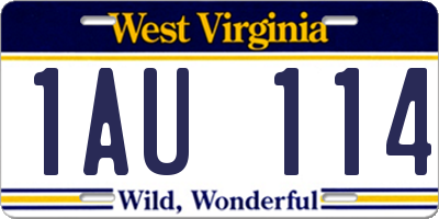 WV license plate 1AU114