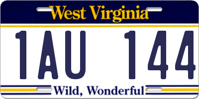 WV license plate 1AU144
