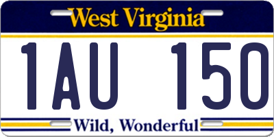 WV license plate 1AU150