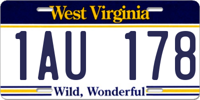 WV license plate 1AU178