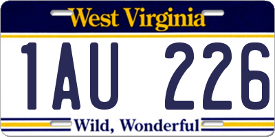 WV license plate 1AU226