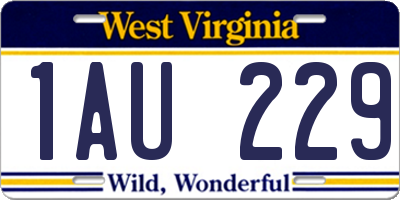 WV license plate 1AU229