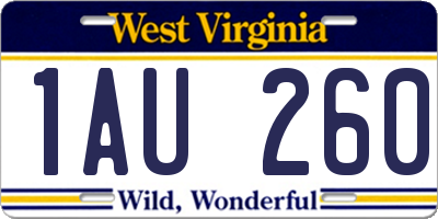 WV license plate 1AU260