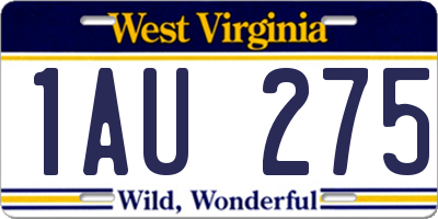 WV license plate 1AU275