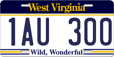 WV license plate 1AU300