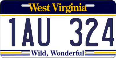 WV license plate 1AU324