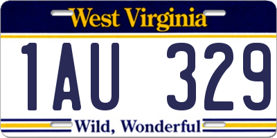 WV license plate 1AU329