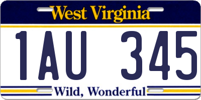 WV license plate 1AU345
