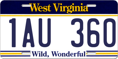 WV license plate 1AU360