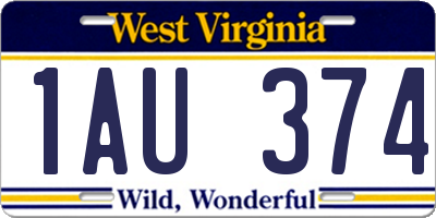 WV license plate 1AU374
