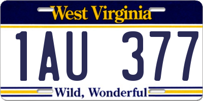 WV license plate 1AU377