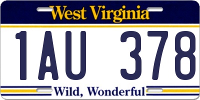 WV license plate 1AU378
