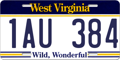 WV license plate 1AU384