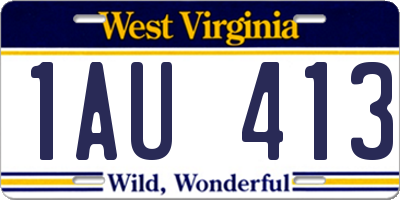 WV license plate 1AU413
