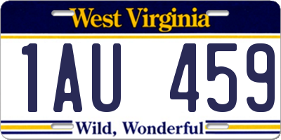 WV license plate 1AU459