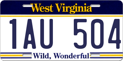 WV license plate 1AU504