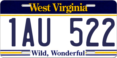 WV license plate 1AU522