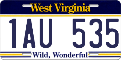 WV license plate 1AU535