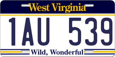 WV license plate 1AU539