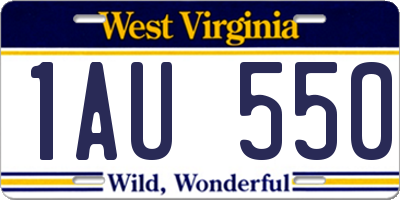 WV license plate 1AU550