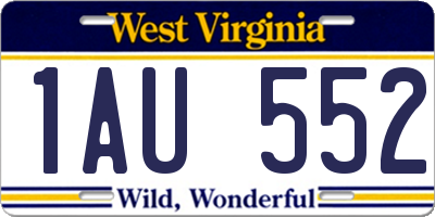 WV license plate 1AU552