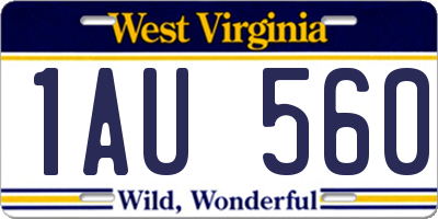 WV license plate 1AU560