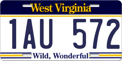 WV license plate 1AU572