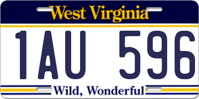 WV license plate 1AU596