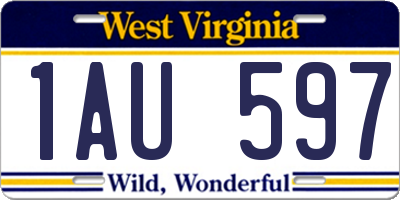 WV license plate 1AU597
