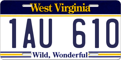 WV license plate 1AU610
