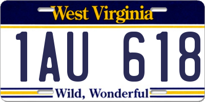 WV license plate 1AU618