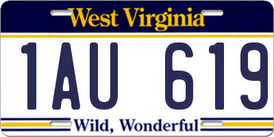 WV license plate 1AU619