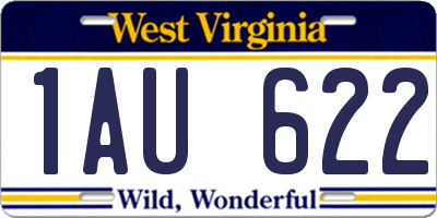 WV license plate 1AU622