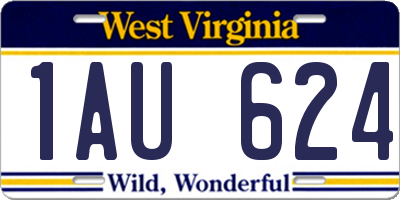 WV license plate 1AU624