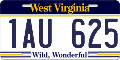 WV license plate 1AU625