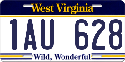 WV license plate 1AU628
